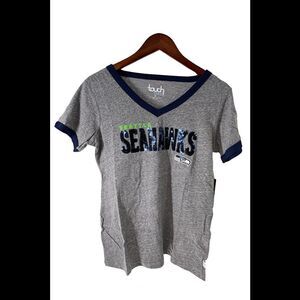 NFL Women's Touch Short-Sleeve V-Neck T-Shirt with Sequins Seahawks - Regular